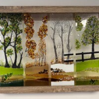 4 seasons fused glass artwork