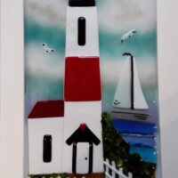 Fused glass lighthouse