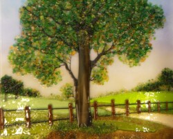 Panel to go in a window Fused Glass Tree Panel to go in a window