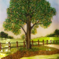 Fused Glass Tree Panel