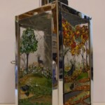 A fused glass lantern A fused glass lantern