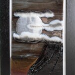 Fused glass picture of the moon Fused glass picture of the moon