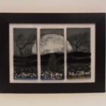 A fused glass landscape of the full moon A fused glass landscape of the full moon
