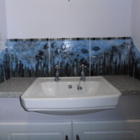 Fused glass splashback