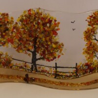 Small fused glass freestanding wave Small fused glass freestanding wave