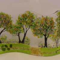 Small fused glass freestanding wave Small fused glass freestanding wave