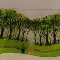 Small fused glass freestanding wave Small fused glass freestanding wave