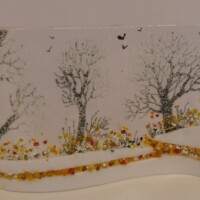 Small fused glass freestanding wave Small fused glass freestanding wave