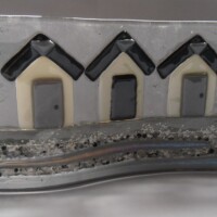 Fused glass monochrome freestanding wave Fused glass monochrome freestanding wave