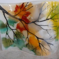 Fused glass freestanding wave Fused glass freestanding wave