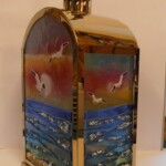 Fused glass sunset over the sea lantern Fused glass sunset over the sea lantern