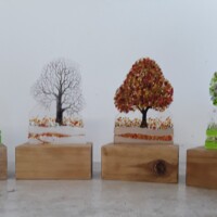 Fused glass freestanding trees Fused glass freestanding trees