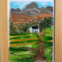 Fused glass 3D landscape Fused glass 3D landscape