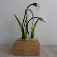 Freestanding snowdrops Freestanding fused glass snowdrops