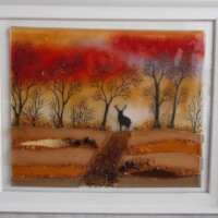 OLYMPUS DIGITAL CAMERA fused glass autumn lanfscape