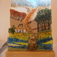 Fused glass 4D seasons landscape Fused glass 4D seasons landscape