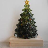 Freestanding Christmas Tree Fused glass artwork freestanding Christmas tree