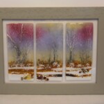 Fused glass winter triptych Fused glass winter triptych