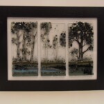 OLYMPUS DIGITAL CAMERA A ,monochrome tree triptych