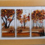 Fused glass autumn triptych Fused glass autumn triptych