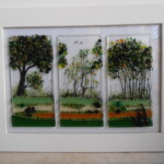 Fused glass summer triptych Fused glass summer triptych