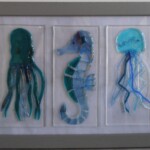 Fused glass triptych artwork Fused glass triptych artwork